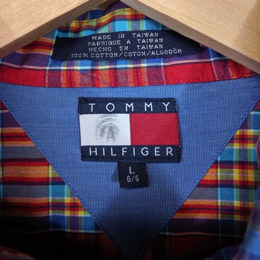 Vintage Tommy Hilfiger Plaid Short Sleeve Shirt - Picture 2 of 5